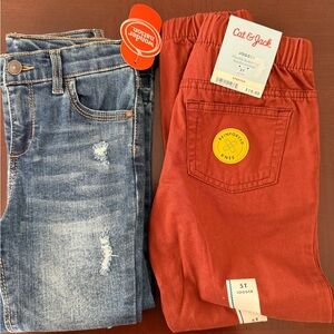 Cat & Jack Kids' Red Jogger Pants and Wonder nation 5t